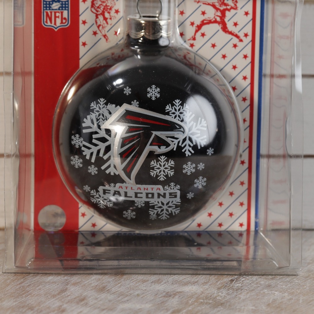 NFL Atlanta Falcons Glass Ball Christmas Ornament Sports Collectors Series Black